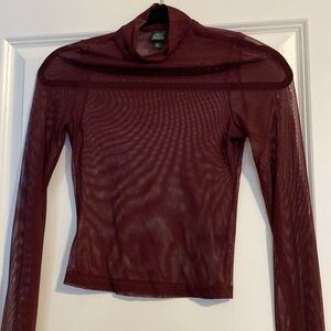 Turtleneck Sheer Top